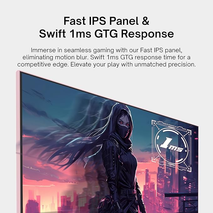Pixio Two PX278 Wave Pink 27 inch 180Hz Refresh Rate FHD 1440p Resolution Fast IPS Panel 1ms GTG Response Time Gaming Monitor and PS1D Wave Pink Dual Monitor Arm - Fits up to 32 inches and 19.8lbs
