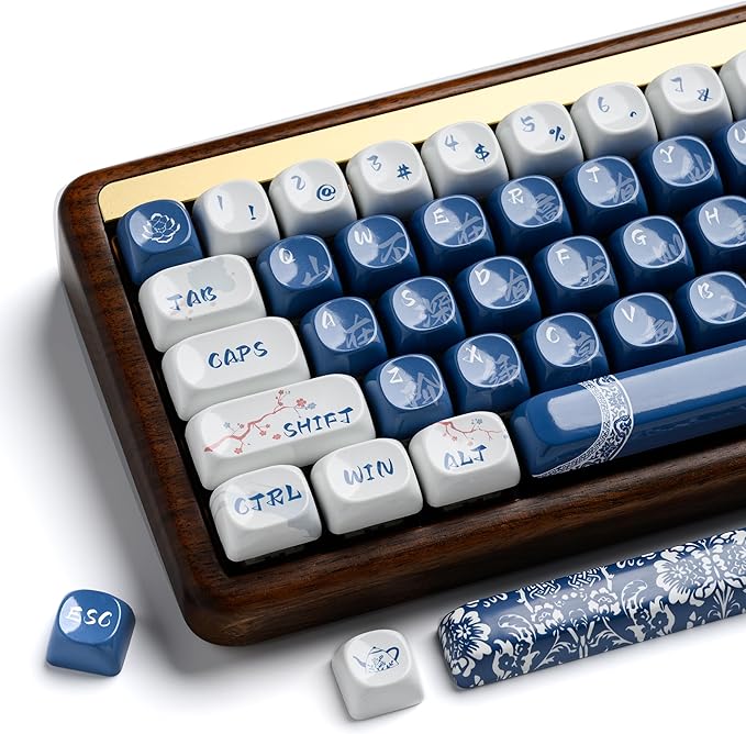 XVX Ceramic-Like PBT Keycaps MOA Keycap Sets Dye-Sublimation Keyboard Keycaps for Cherry Gateron MX Switches Mechanical Keyboards