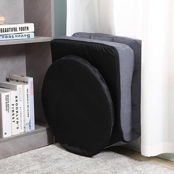Swivel Floor Chair for TeensMultipurpose Gaming Chair Rocker for TV Reading Playing Video Games Lumbar Support Adjustable Foldable Backrest 8858Z (Grey)