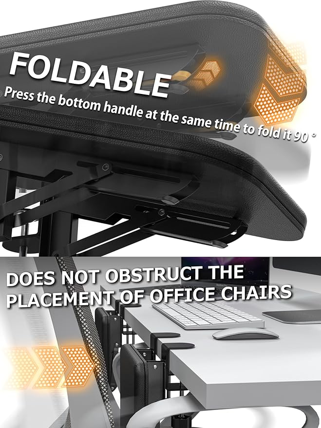 NODOCA Arm Rest for Desk Ergonomics Wrist Rest Desk Extender Soft Sponge Built-in Comfortable Arm Support for Desk Foldable Elbow Rest for Desk Home Office(1pcs)