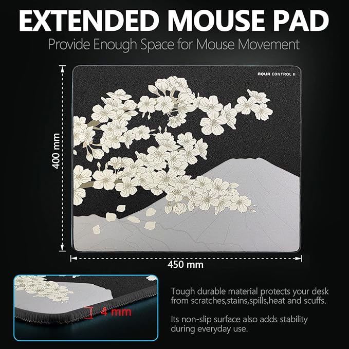 X-Raypad Aqua Control 2 Gaming Mouse Pad Ultra-High Precision Mouse Pad with Perfect Speed and Control Capability Consistent X and Y Glide Designed for Fps Players with Low DPI Requirements