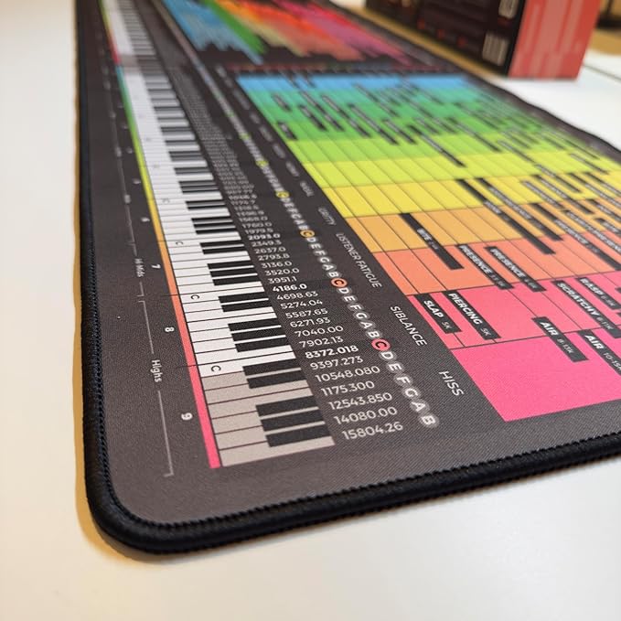 Instrument Frequency EQ Cheat Sheet Mousepad – 80×30cm (31.5x11.8) &amp 35×25cm (13.8x9.8) – Studio Desk Mat for Music Producers DJs &amp Engineers – LED Version Available