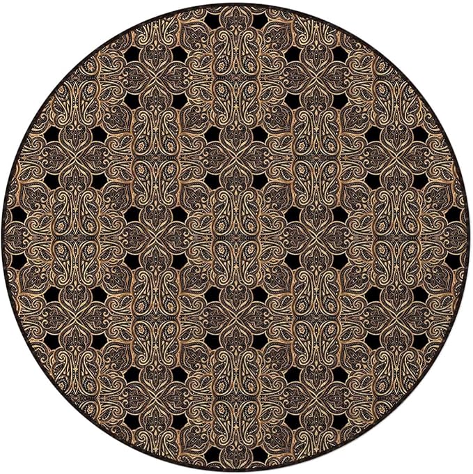Gold Black Office Home Chair Mat Gaming Computer Rolling Chair Mats Round Chair Cushion Non-Slip Low-Pile Hardwood Floor Mats Kaleidoscopic Universe Balance Diameter 55 in