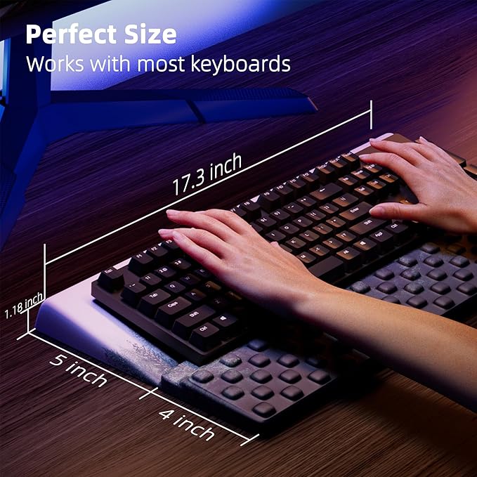 Ospelelf Keyboard Wrist Rest Pad Comfy Ergonomic Keyboard Stand Holder Office Desk Accessories Work from Home Essentials Green Forest Pattern