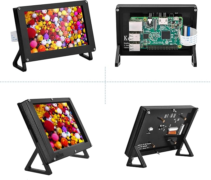 OSOYOO 5-Inch DSI Touch Screen Display Kit for Raspberry Pi 4B 3B 3B+ 2 - RPi 800x480 LCD with Portable Stand Holder Case