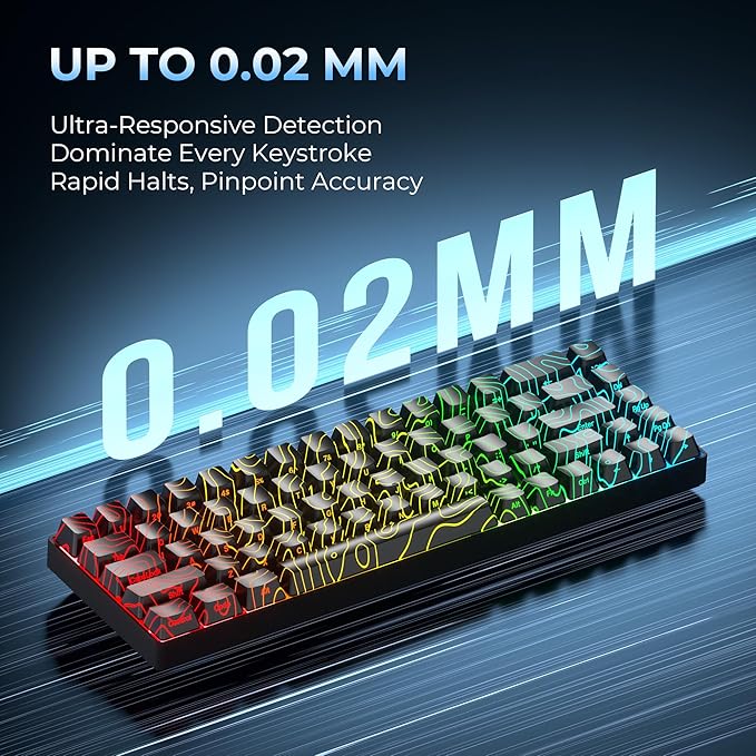 OHY 60 Percent Gaming KeyboardXVX HE68 Rapid Trigger Keyboard with Gateron Magnetic Switch CNC Aluminum FrameCustom Mechanical Key Board for PC/Laptop/Xbox/PS4/PS5-Black