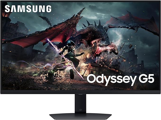 SAMSUNG 32-Inch Odyssey G50D Series QHD Fast IPS G-Sync Compatible Gaming Monitor 1ms VESA DisplayHDR 400 180Hz AMD FreeSync Adjustable Stand Eye Saver Mode LS32DG502ENXZA 2024