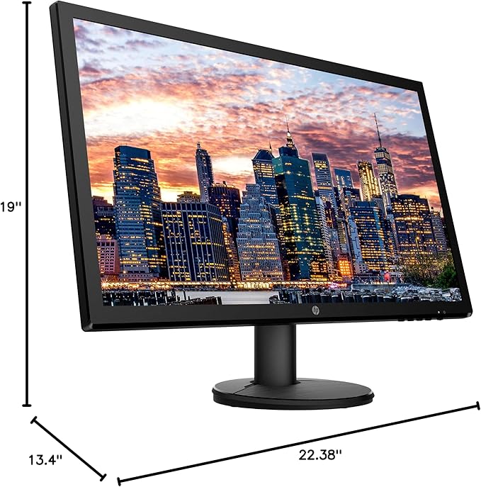 HP V24 FHD 1920x1080 Monitor Bundle with HDMI FreeSync Low Blue Light and Mini Bluetooth Speaker for Professional Sound Built-in Microphone and Remote Shutter for Photos