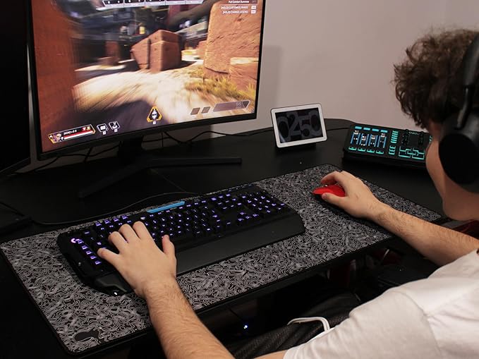 CrashPad XXL Gaming Mouse Pad - 36 x 16 - Thick Extended Gaming Desk Mat (White)