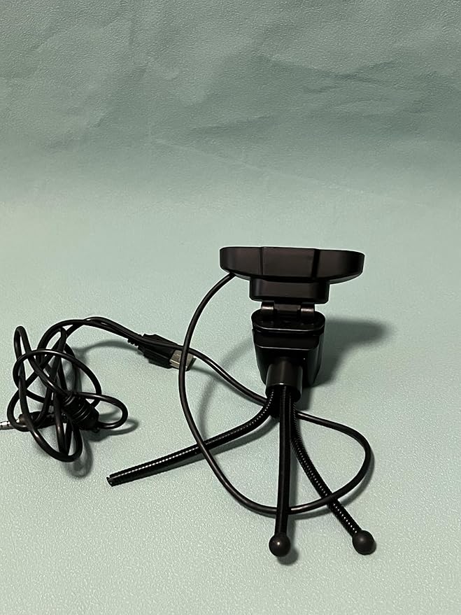 Exjhoupg Webcams with Tripod Stand Widescreen USB Computer Camera Streaming Mic Web cam for Online Calling/Conferencing