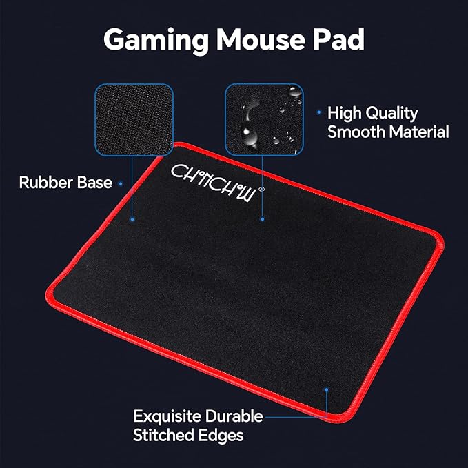 Gaming Keyboard Mouse Mousepad and Headset with mic Combo All in One USB Wired RGB Backlit Rainbow Side Button Gamer Bundle Set Compatible with PC Windows Xbox one PS4 PS5(Black)