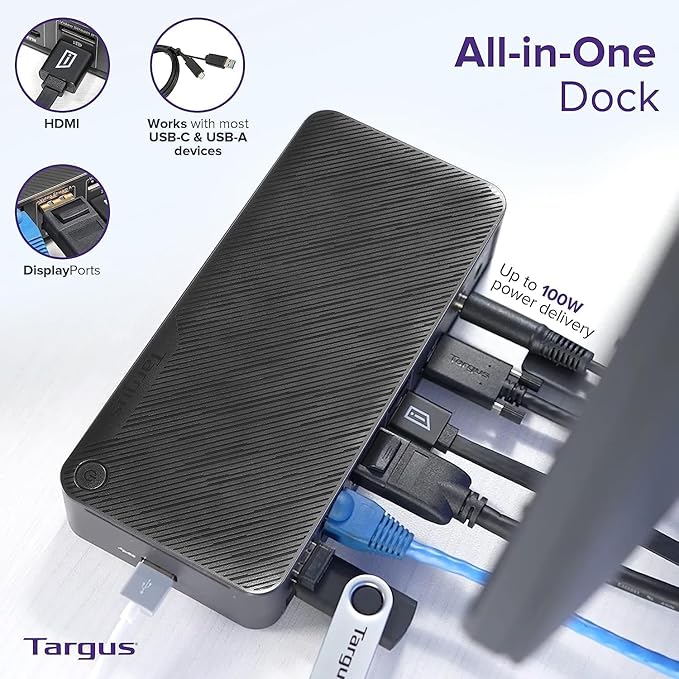 Targus USB-C Universal DV4K Docking Station with 100W Power Delivery Bundle with DKZ Hub