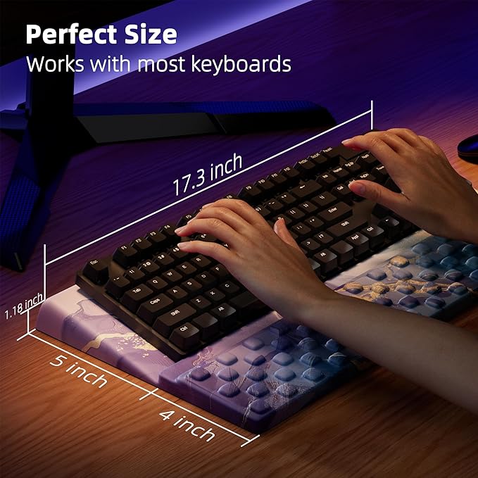 Ospelelf Computer Keyboard Stand Tilt with Wrist Rest Comfy Ergonomic Keyboard Riser Holder for Desktop