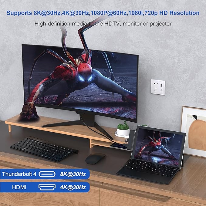 Surface Pro 9/10/11 Accessories - Surface Pro Docking Station with Thunderbolt 4(Display+Data+100W PD) 4K HDMI 2 USB3.0 3.5mm Audio SD/TF Reader HDMI+USB C Triple Display Surface Pro 11 10 9 Hub