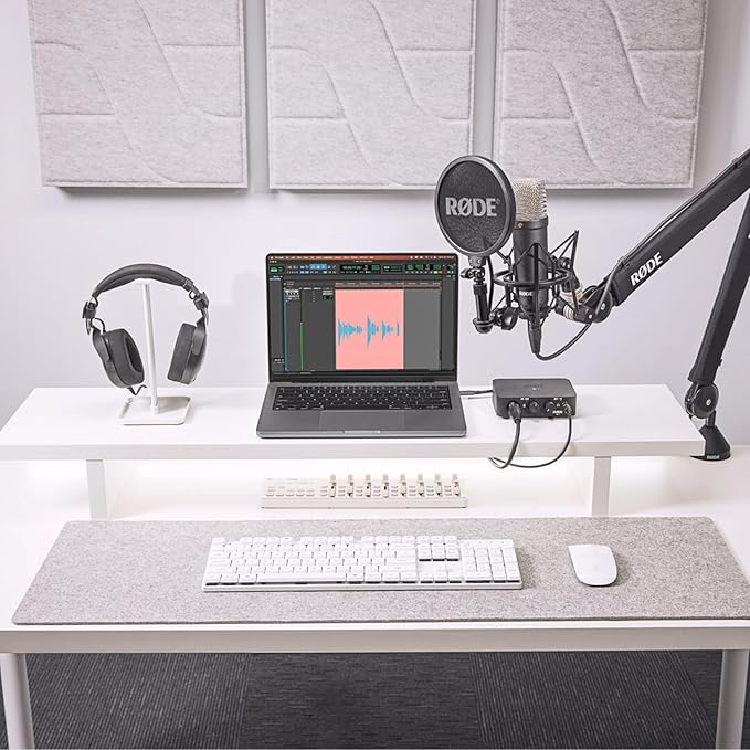 Rode NT1 Signature Series Condenser Microphone (Orange) with Or PSA1+ Studio Boom Arm and XLR-3 Cable (Orange)