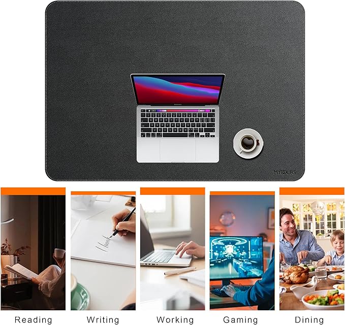 Mydours 40x28 Large Desk Mat - Full Desk Blotter Pad Desktop Computer Desk Mat Waterproof Desk Protector Mat Large Mouse Pad for Desk for Writing Workspace Home and Office (Black)