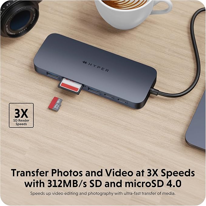 HyperDrive Next 11 Port USB C Hub for Mac PC and Chromebook w/ 2 4K60Hz HDMI 2 USB-A 2 USB-C Hub 10Gbps140W Power Delivery SD &amp microSD Card Reader Ethernet 3.5mm Audio Ports