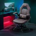 Dowinx 6661 Gaming Chair Grey Gaming Chair Breathable PU Leather Gamer Chair with Pocket Spring Cushion Ergonomic Computer Chair with Massage Lumbar SupportAdjustable Swivel Task Chair Grey