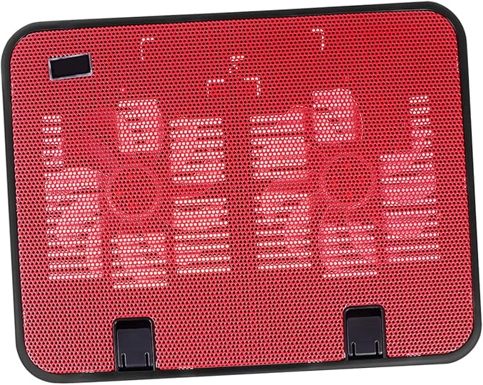 Laptop Cooling Pad Dual Quiet Fans USB Powered Stand with Slip Design for Notebooks and Laptops Lightweight Ergonomic Cooler Red