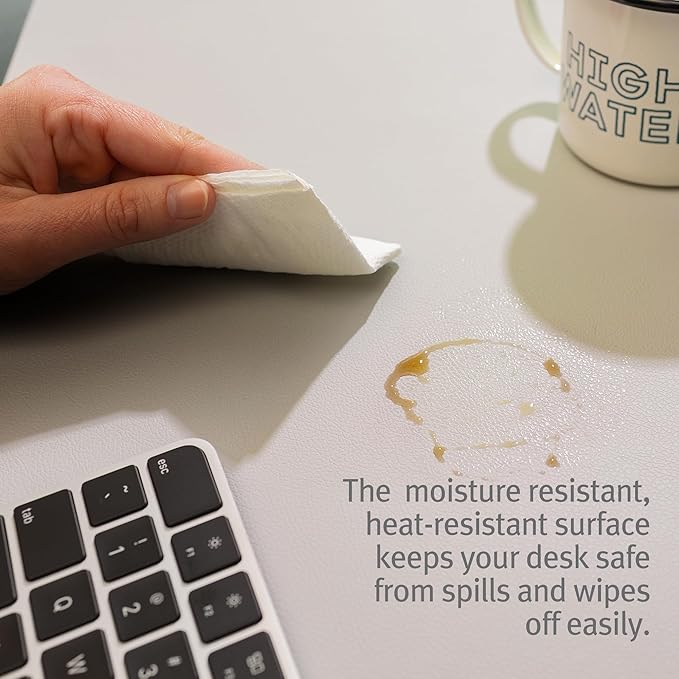 Twelve South Sustainable Leather Large Desk Pad - Desk Mat for Computer Mouse Traction Surface Desk Protector Large Mouse Pad Moisture and Heat Resistant Non-Slip Desk Pad Spill Resistant Black