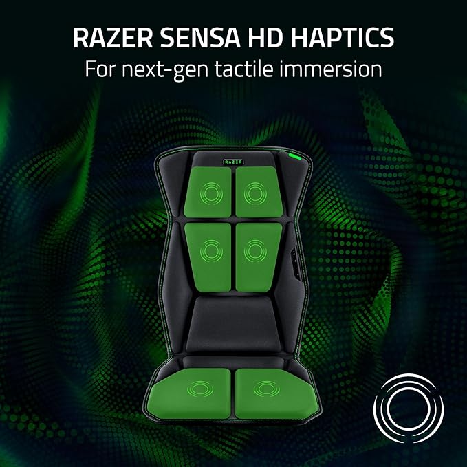 Razer Freyja HD Haptic Gaming Chair Cushion: Multi-Directional Haptics - Haptic EQ Customization via Razer Synapse - HyperSpeed Wireless &amp Bluetooth - Adjustable Strap for Universal Fit