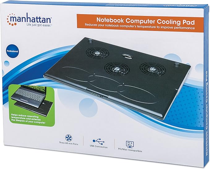 Manhattan 60 mm Notebook Computer Cooling Pad Black (700467)