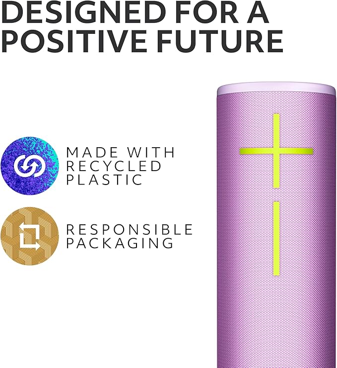 Ultimate Ears Boom 4 Portable Waterproof Bluetooth Speaker with 360-Degree Bold Immersive Crystal-Clear Sound Floating Speaker with 15-Hour Battery and 147ft (45m) Range - Lilac