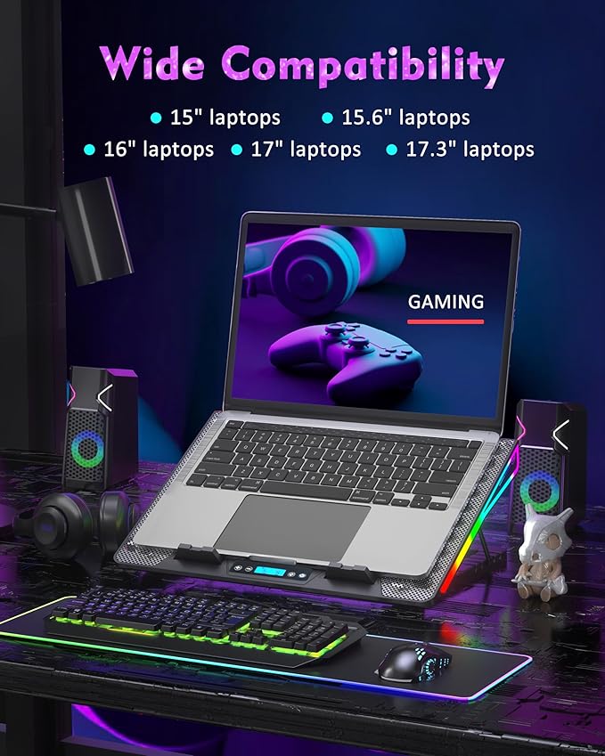 AICHESON AA3 Gaming Laptop 8 Cooling Fans and RGB Lights AA2 Laptop Cooler Set