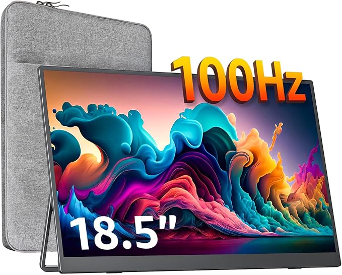 cocopar Portable Monitor IPS Travel Monitor with USB-C HDMI Portable Screen for Laptop MacBook Surface PC PS4/5 External Display with Kickstand VESA Mountable 18.5 Inch