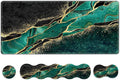 Extended Gaming Mouse Pad Keyboard Wrist Rest Pad Wrist Support Mousepad Set Artso Large Stable Rubber Base Stitched Edges Desk Pad (35 x15.5 in) for Work Game Office Home Emerald Marble