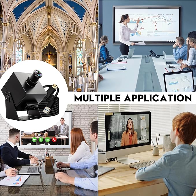 4K HDMI USB3.0 Camera Simultaneous Output 60fps H.264 Webcam with 25° Narrow Angle Lens 2X Digital Zoom Plug and Play for Video Conference Industrial TV