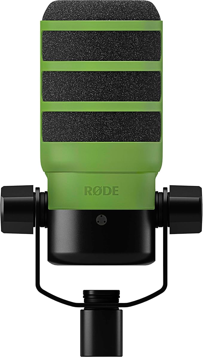 Rode PodMic Cardioid Dynamic Broadcast Microphone with WS14 PodMic Pop Filter - Green