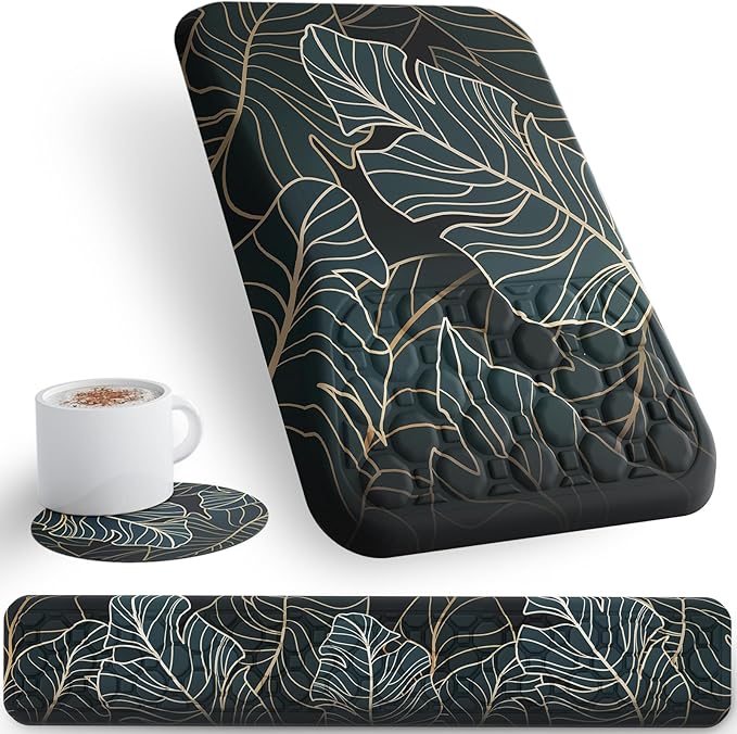 Ospelelf Keyboard Wrist Rest Ergonomic Mouse Pad with Wrist Rest Support Wrist Rest for Computer Keyboard Green