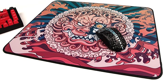 Mouse Pads EspTiger Tai Bao (480 x 400 x 4mm) Standard Size Anti-Slip Base Flat Woven Fiber Surface Stitched Edges Large Gaming Mousepad - Multi-Color Cyborg Design