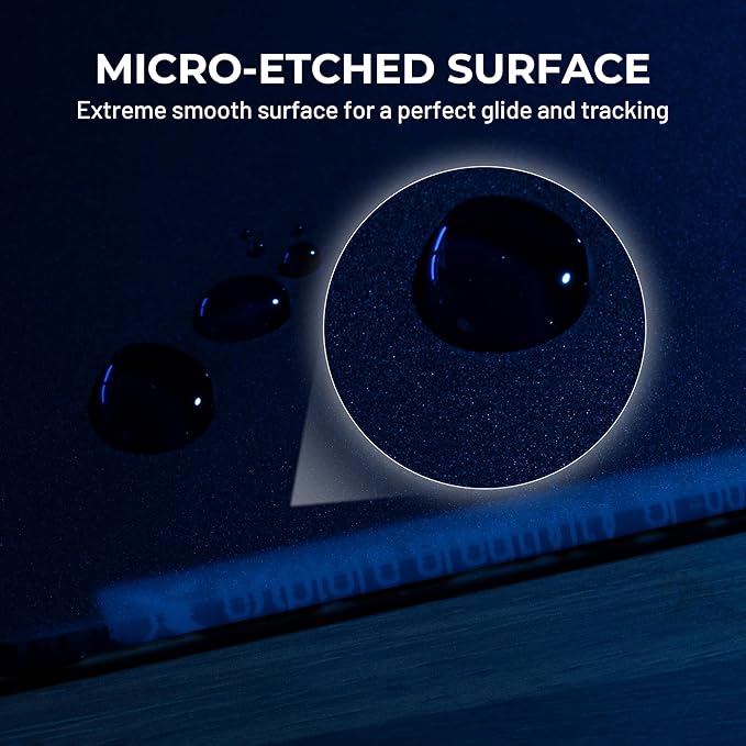XVX Black Glass Mousepad 4.0 Hard Mouse Pad for Gaming Ultra-Smooth Micro-Etched Surface Mouse Mat with Non-Slip Rubber Base(410mm*310mm)
