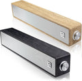 MICA Computer Speakers Wired Computer Sound Bar Wooden Mini Soundbar USB Powered PC Speakers for Desktop Monitor Laptop Tablet 3.5mm Aux Connection Yellow &amp Black (M30i)