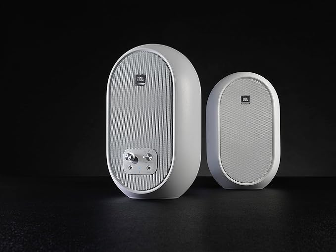 JBL Professional 1 Series 104-BT Compact Desktop Reference Monitors with Bluetooth White Sold as Pair 4.5-inch Speaker