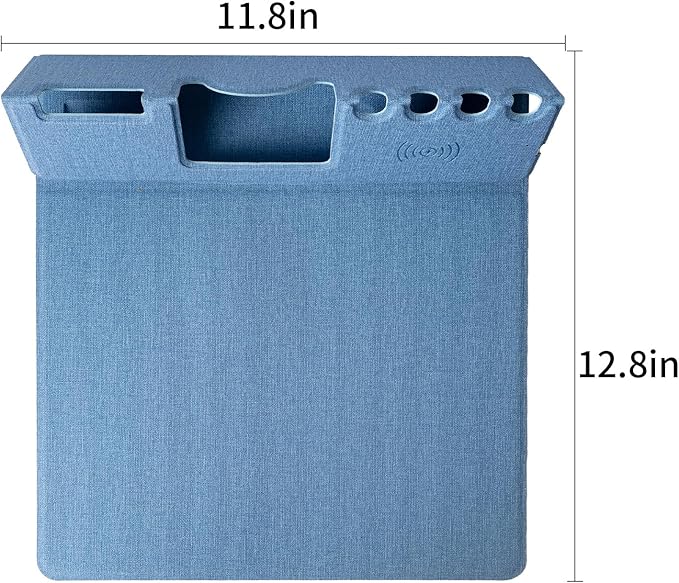 Mouse Pad with Phone Holder &amp Pen Holders Wireless Charging Desk Mat Mousepad Home Office Desk Pad with Ultra-Smooth Surface Non-Slip Base Waterproof Keyboard Pad Classic Blue Desk Mat