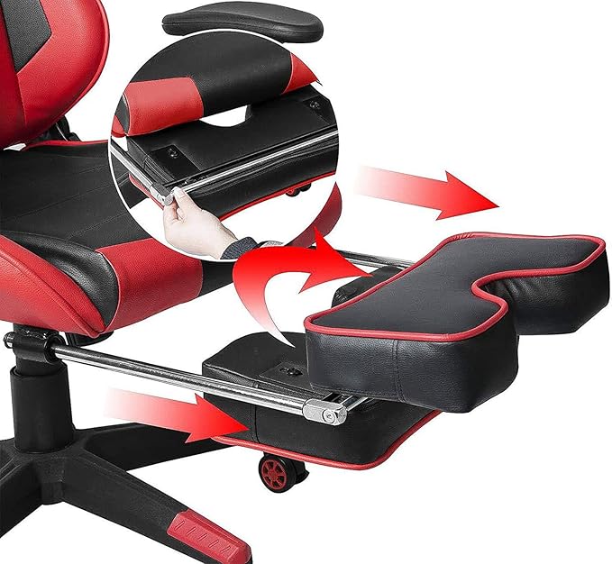 Home Ergonomic Office Chair Ergonomic Computer Chair with Adjustable Height Gaming Chair High Back Adjustable Swivel Video Game Chair with Footrest and Headrest