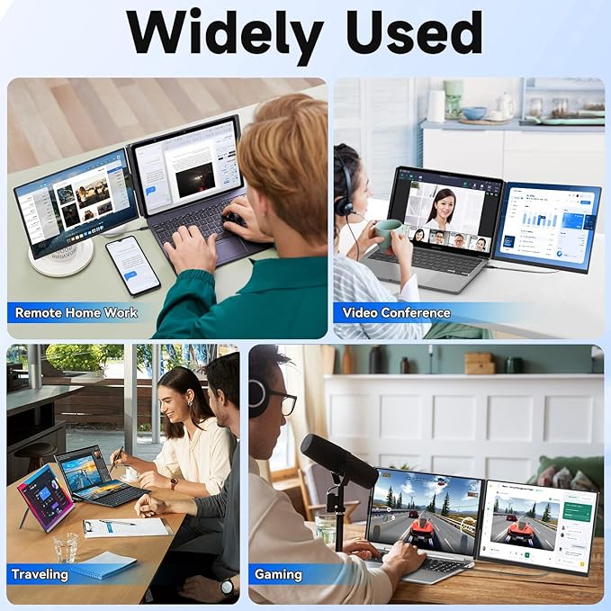 KEFEYA Laptop Screen Extender 15.6 FHD 1080P IPS Laptop Monitor Extender Detachable Portable Monitor for Laptops 13-17.3 with Breath Light Plug n Play for Windows/Mac/Android/Switch/PS5