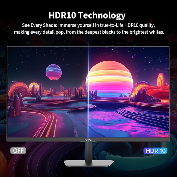 KTC 24.5 Inch 100Hz IPS Computer Monitor - FHD(1920 x 1080P) Anti-Blue Light Screen 126% sRGB 16.7M Support FreeSync and GSync PC Monitor for Casual Gaming and Working