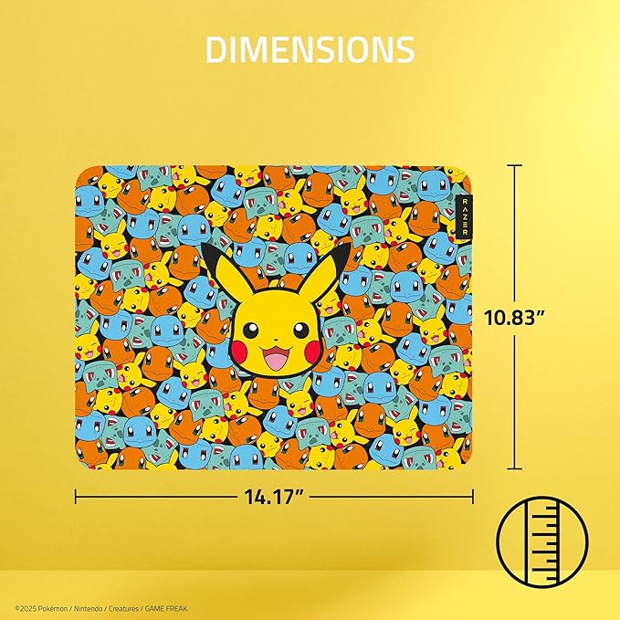 Razer Gigantus V2 Soft Gaming Mouse Pad (Medium): Textured Micro-Weave Cloth Surface - Thick High-Density Rubber Foam - Non Slip Base - Pokémon Edition