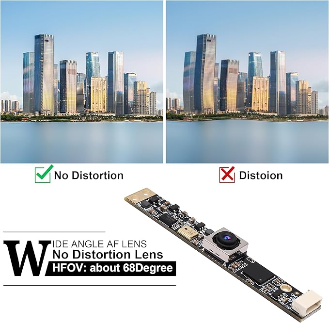 Webcamera_usb 16mp Autofocus USB Camera Module with Microphone for Computer Mini Lightburn Camera Micro USB Security PC Camera CCTV Video Laser Engraver Webcam Board (68degree no distortion lens)