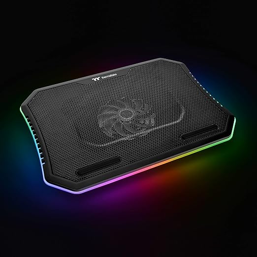 Thermaltake Massive Steel Mesh Panel with 1 x 120mm fan 256 color RGB spectrum 10-15 Notebook Cooler CL-N020-PL12SW-A