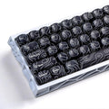 dagaladoo Black Topographic Keycaps SetMOA Profile PBT Key caps100 PercentDye-Sub 129-key Custom Keyboard Keycap for 100% 75% 65% 60% TKL US Layout Mechanical Keyboard