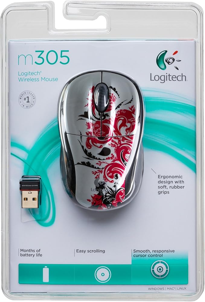 Logitech Wireless Mouse M305 (Floral Spiral)