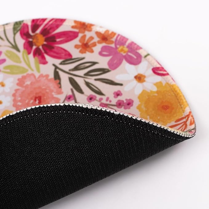 Elyse Breanne Design 8.5 Inch Round Mouse Pad for Computer Desktop Protector Non-Slip Rubber Backing Primrose Petals