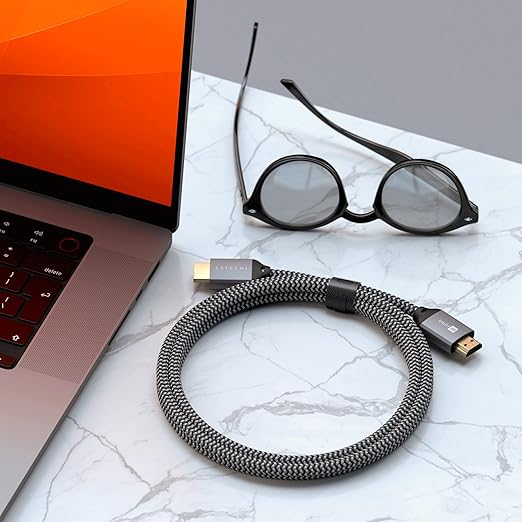 Satechi 8K HDMI 2.1 Cable Supports 8K @ 60Hz and Ultra High Speed 4K @ 120Hz 48Gbps HDMI to HDMI Capable Compatible with iMac Mac mini MacBook Air/Pro M5/M4 Windows and More (6.6 ft/2m)