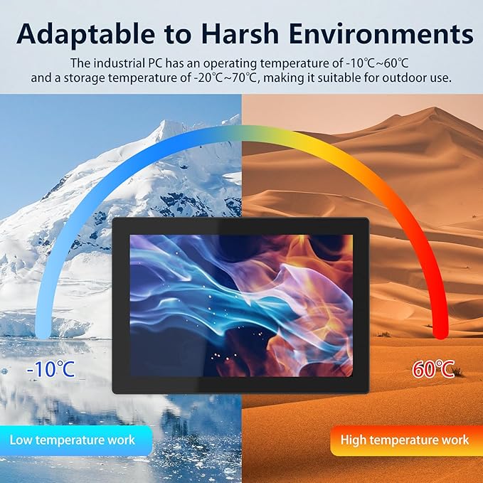 10.1 inch Industrial Touchscreen Panel PC10 Point Capacitive Touch Screen ComputerIP65 Ultra-Thin Industrial Monitorfor FactoryAutomationKioskSmall Business(I5-7200U8GB RAM 128G SSD)