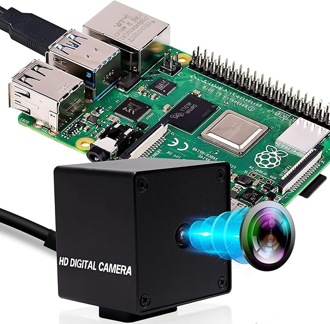 USB Camera 48MP Webcam Ultra HD Autofocus 70 Degree Lens with Metal Case200ms Fast Automatically Focus Clear USB Camera Plug and Play for PC Raspberry Pi Jetson Nano Laptop Prototype Camera